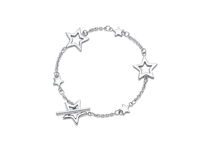 Silver Plated Star Toggle Bracelet